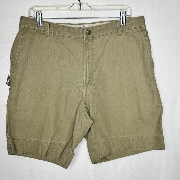 Columbia Shorts Mens 34 Brown Cargo Pockets Outdoors Hiking Utility 8" Inseam - Picture 1 of 8